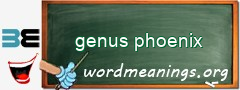 WordMeaning blackboard for genus phoenix